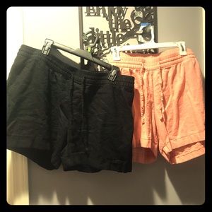 2 pair linen shorts